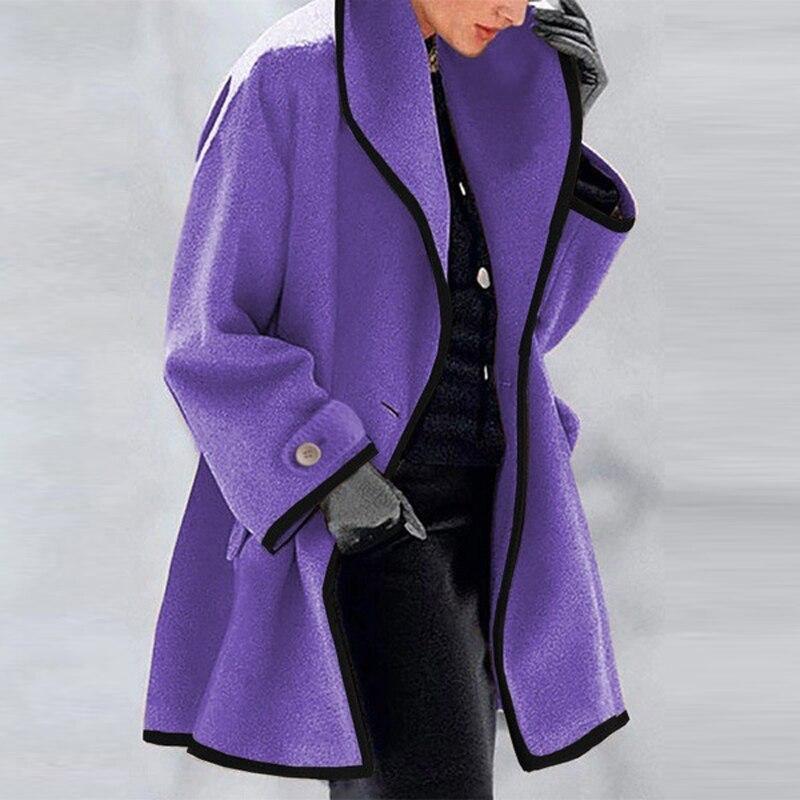 Berg-Feldt | Manteau en laine à col châle - Manteau mi-cuisse ouvert sur le devant