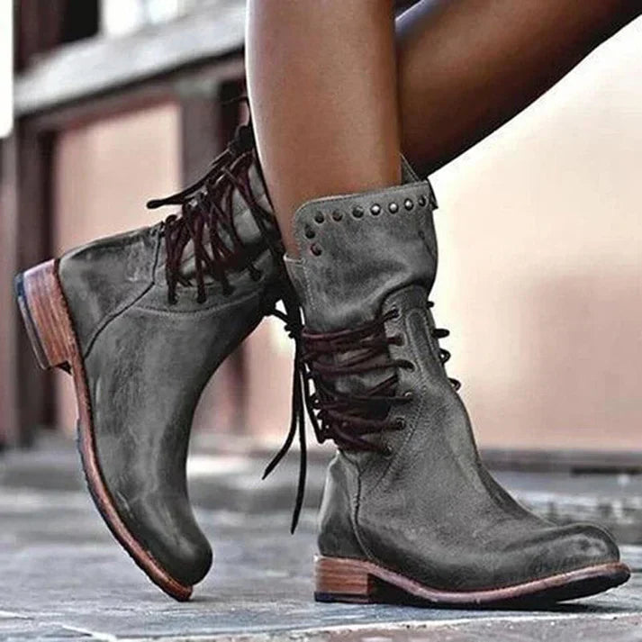 Berg-Feldt | Stylische Lederstiefel mit Schnürsenkeln