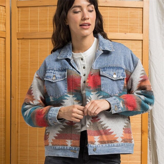 Berg-Feldt | Veste aztèque bicolore Vintage et vivifiante