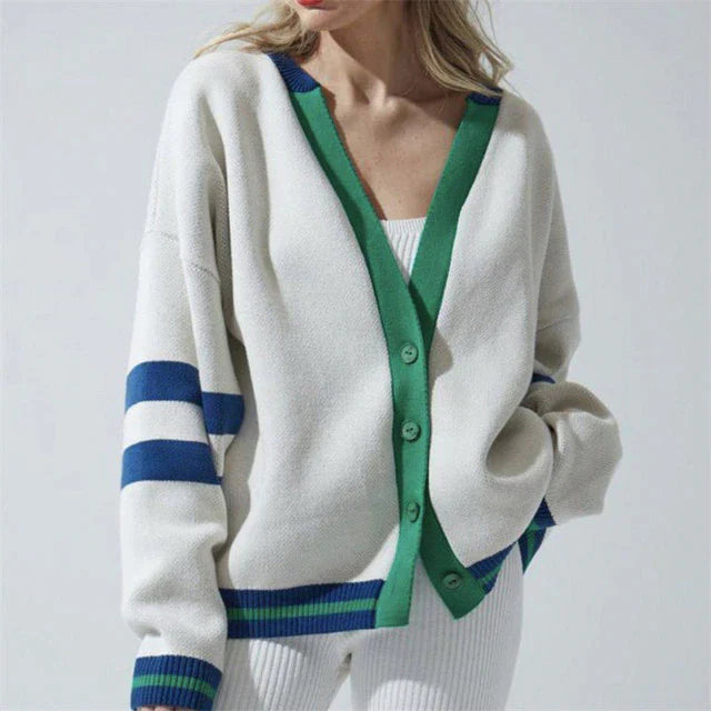 Berg-Feldt | gestreift gestrickte Weste Vintage und trendy