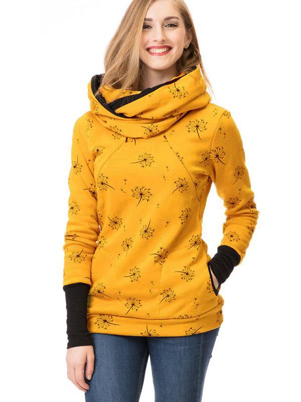 Berg-Feldt | Schwangerschaftspullover Für Stillen Mit Blumenmuster Und Taschen