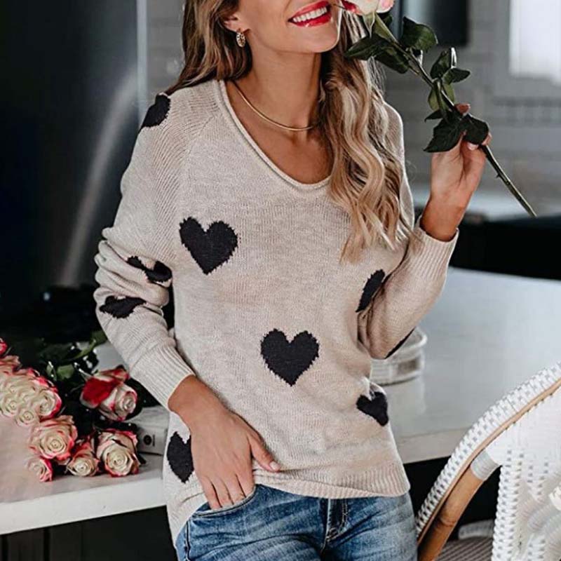 Berg-Feldt | Strickbluse mit Herzmuster Acryl Romantisch und Lässig
