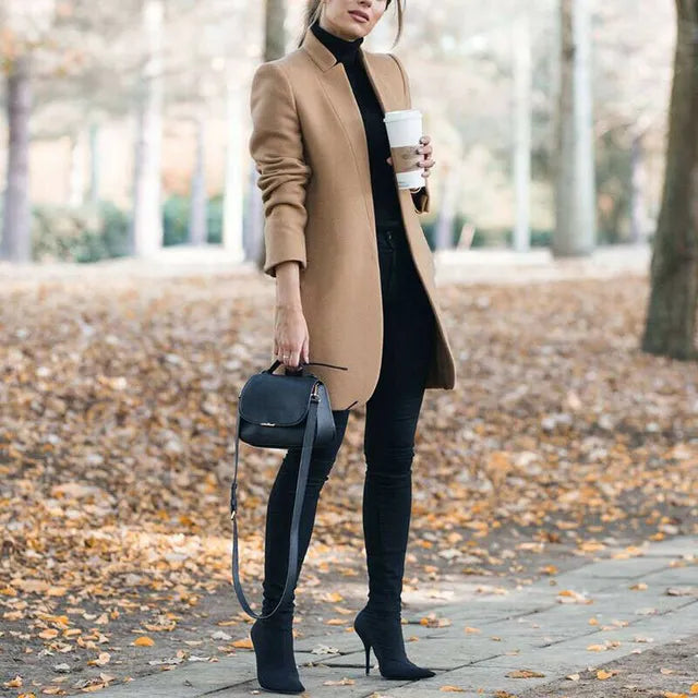 Connie : Manteau de mode en laine unie