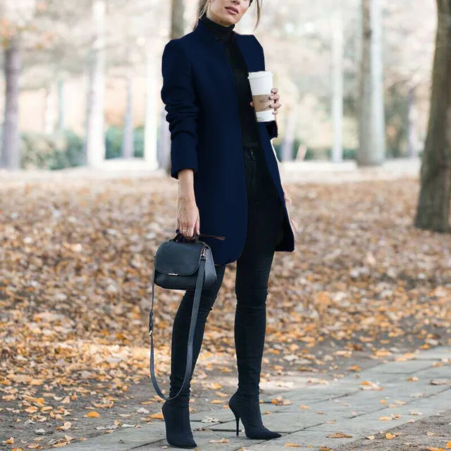 Connie : Manteau de mode en laine unie