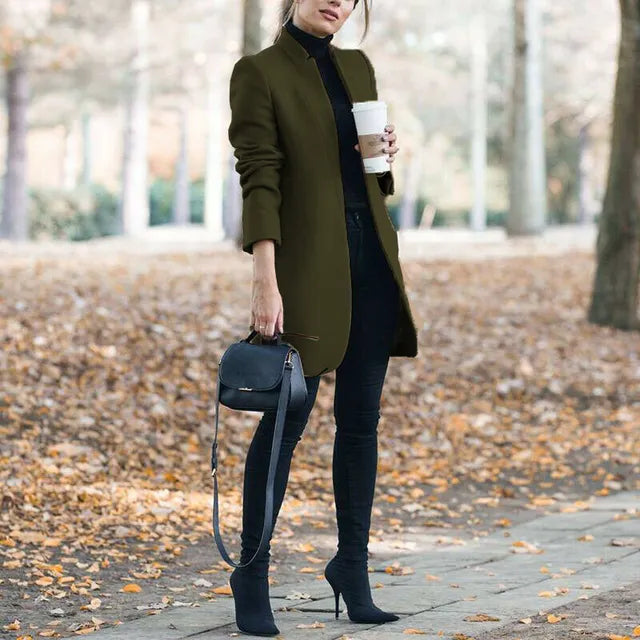 Connie : Manteau de mode en laine unie