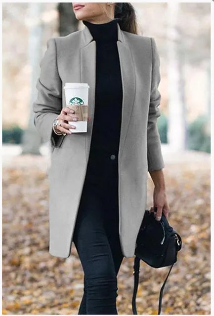 Connie : Manteau de mode en laine unie