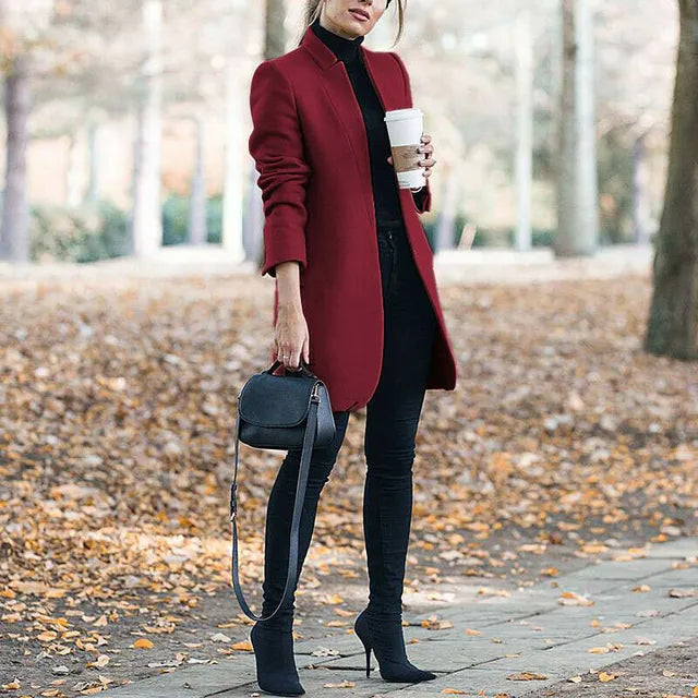 Connie : Manteau de mode en laine unie