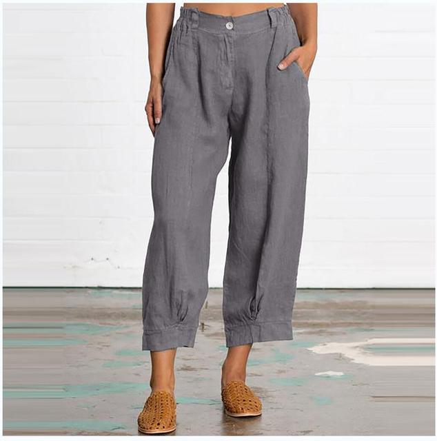 ARIELLA Loose Trousers with Button Fastening