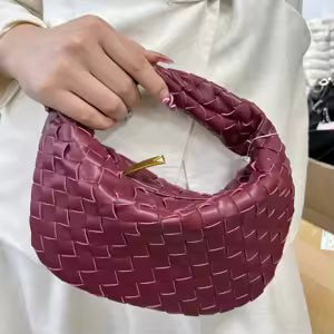 Berg-Feldt | Bordeaux Damenschultertasche mit Geflochtenem Design - Berg-Feldt