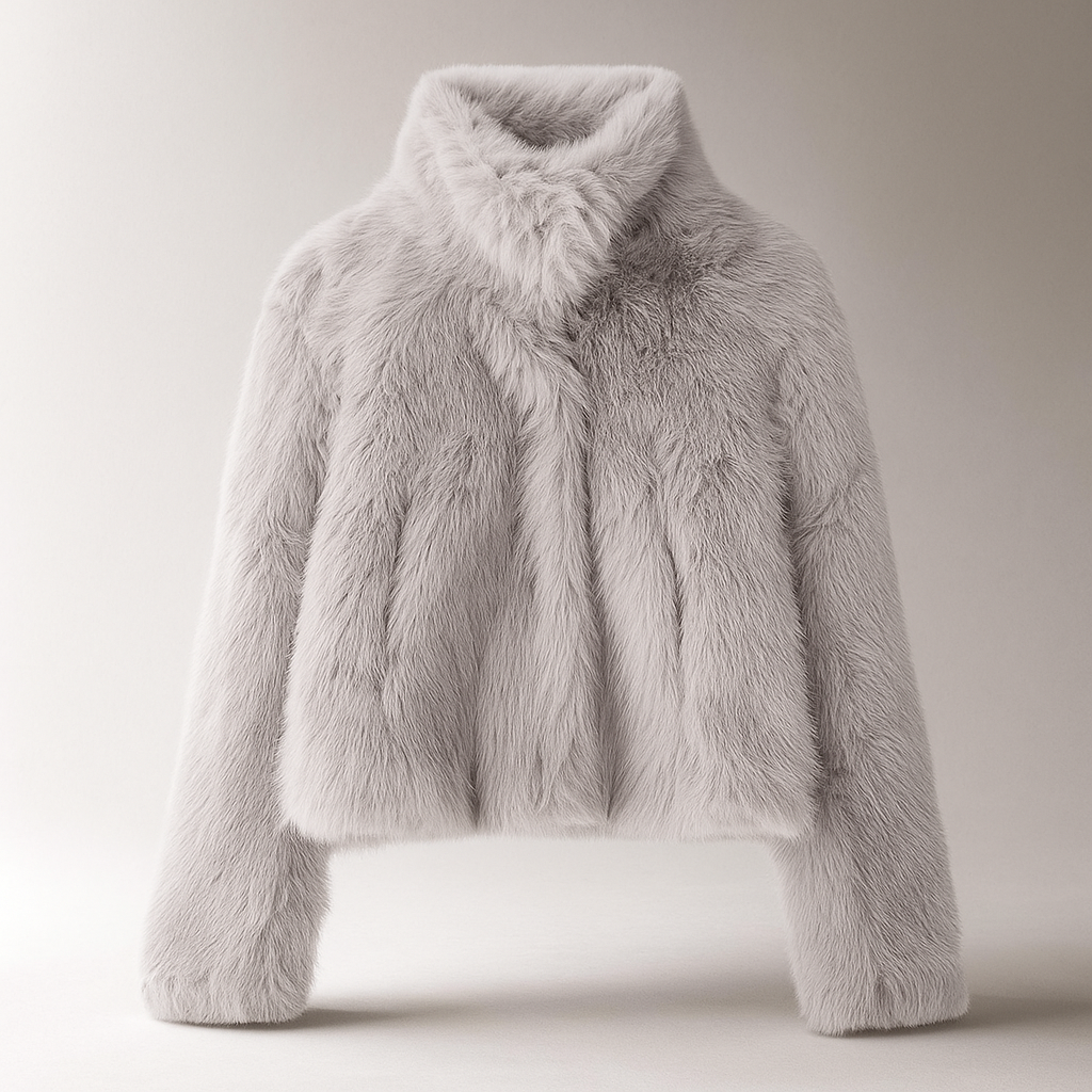 Berg-Feldt | Kurze Damenjacke aus elegantem veganem Kunstpelz