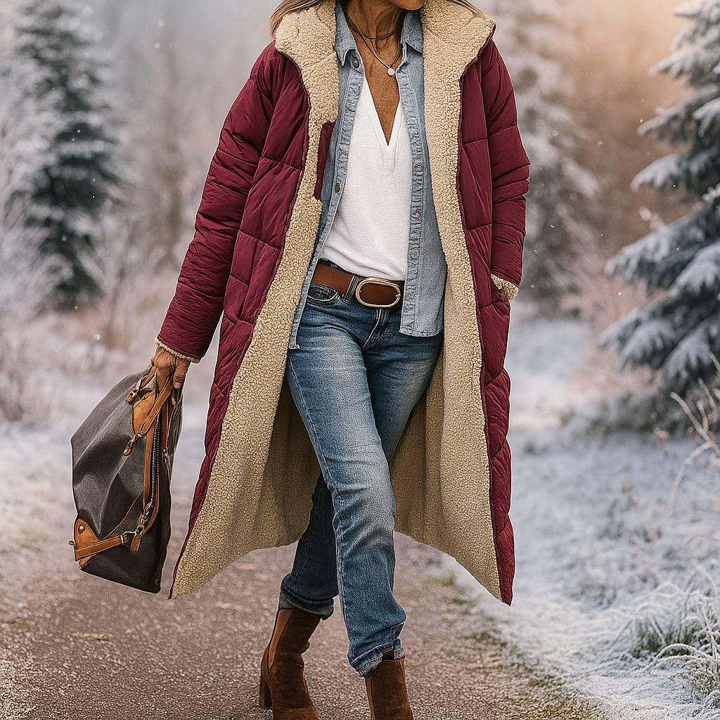 Berg-Feldt | Lange gepolsterte Jacke mit warmem Futter
