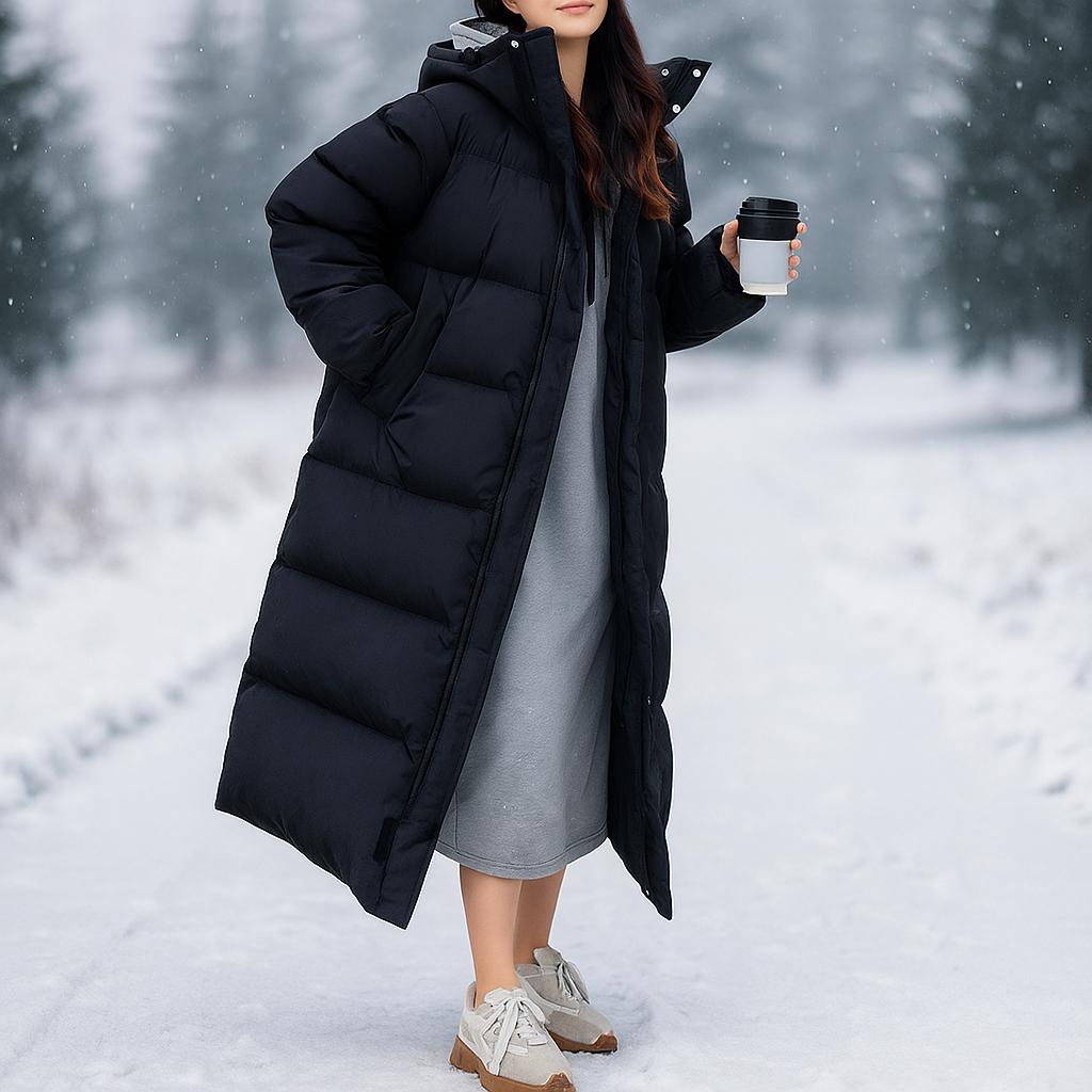 Berg-Feldt | Lange, gesteppte Winterjacke in Weiß Mirna
