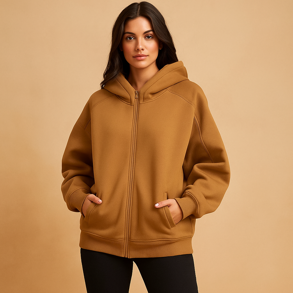 Berg-Feldt | Sweatshirt oversized mit Kapuze und Reißverschluss für Damen Yeni