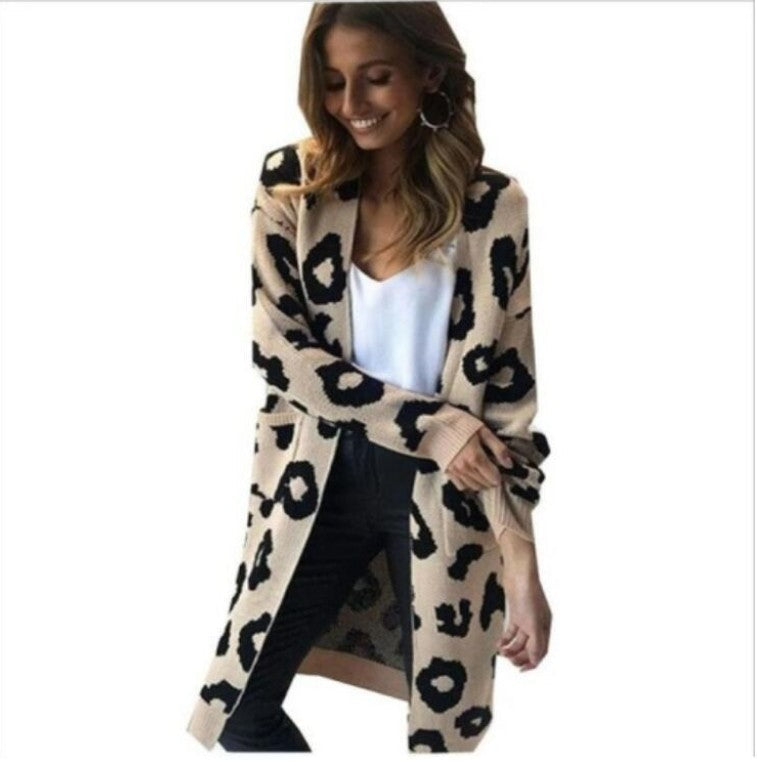 Cardigan long pour femme avec motif léopard tendance Berg-Feldt