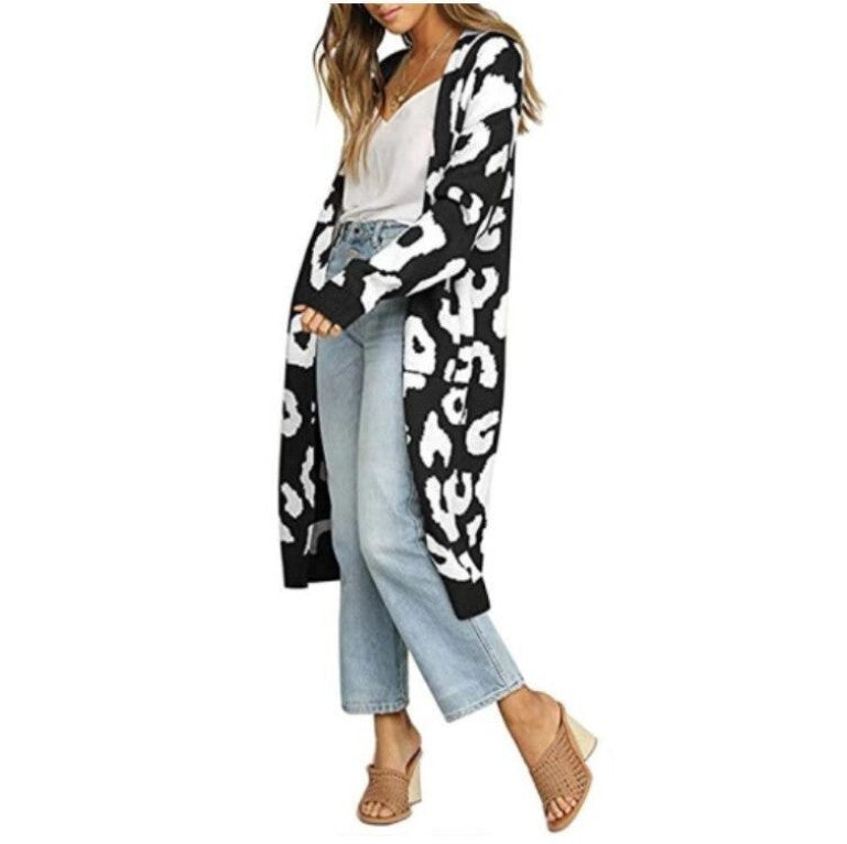 Cardigan long pour femme avec motif léopard tendance Berg-Feldt