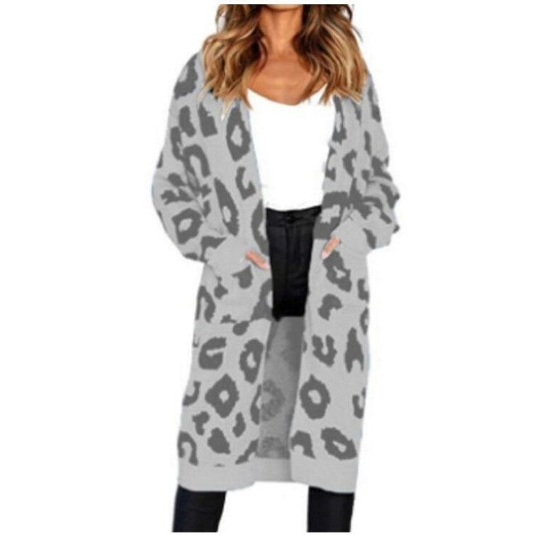 Cardigan long pour femme avec motif léopard tendance Berg-Feldt