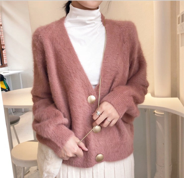 Cardigan douillet en tricot pour femme avec gros boutons et manches volumineuses Berg-Feldt