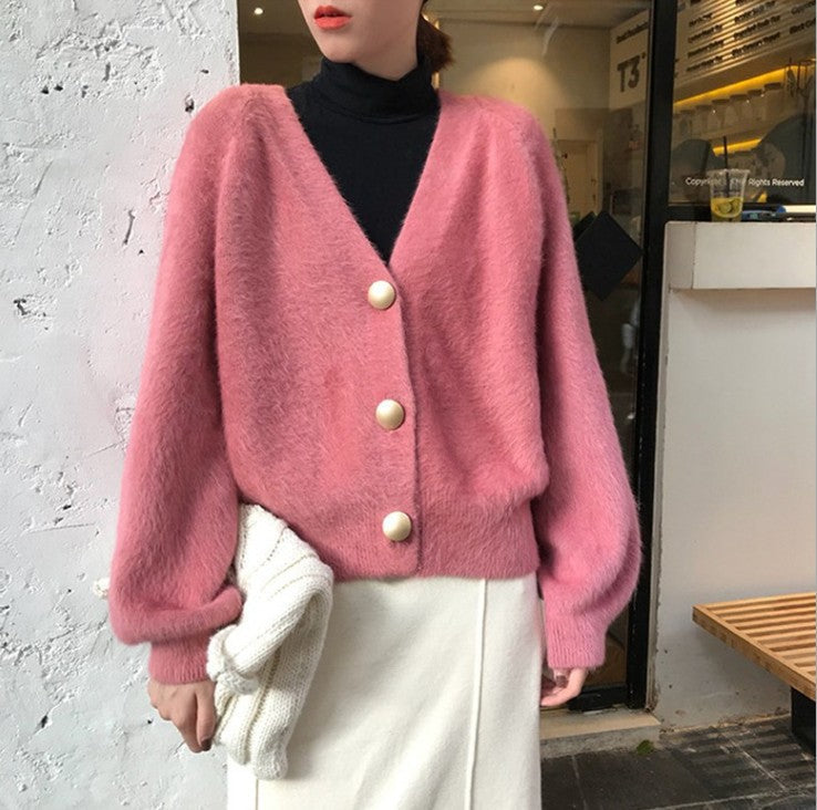 Cardigan douillet en tricot pour femme avec gros boutons et manches volumineuses Berg-Feldt