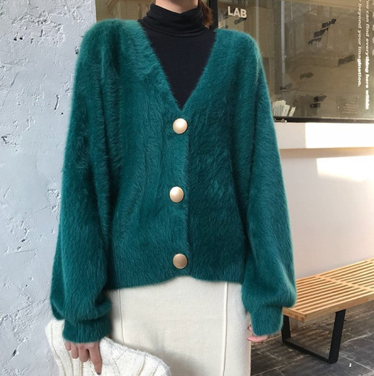 Cardigan douillet en tricot pour femme avec gros boutons et manches volumineuses Berg-Feldt