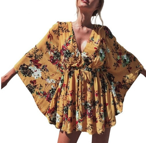 Robe Fudus Bohème à Manches Florales
