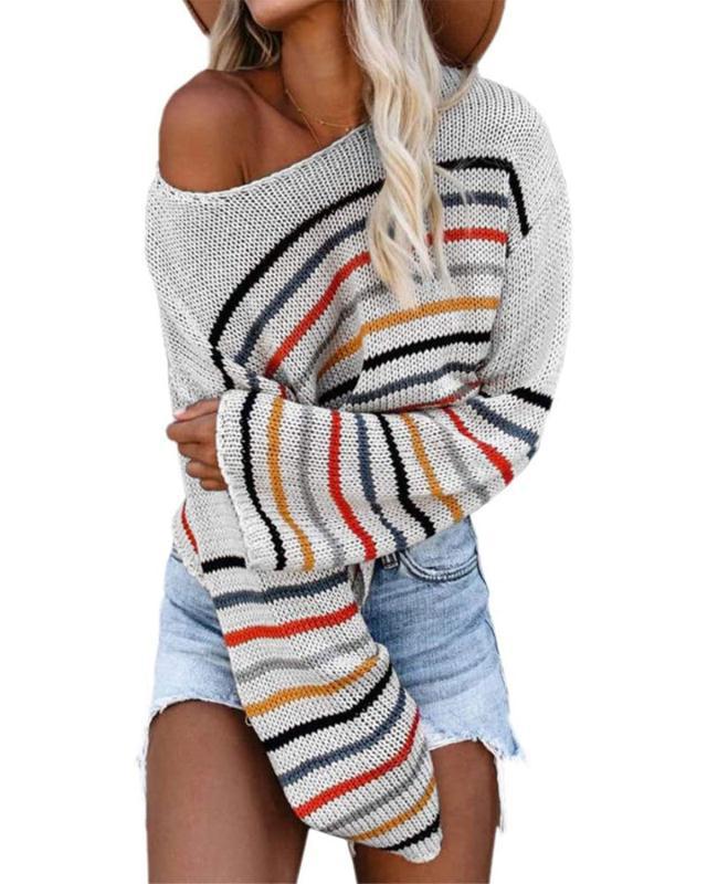 Pull tricoté à rayures tendance pour femme Berg-Feldt