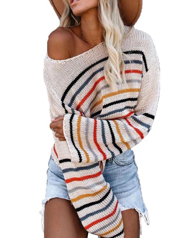Pull tricoté à rayures tendance pour femme Berg-Feldt