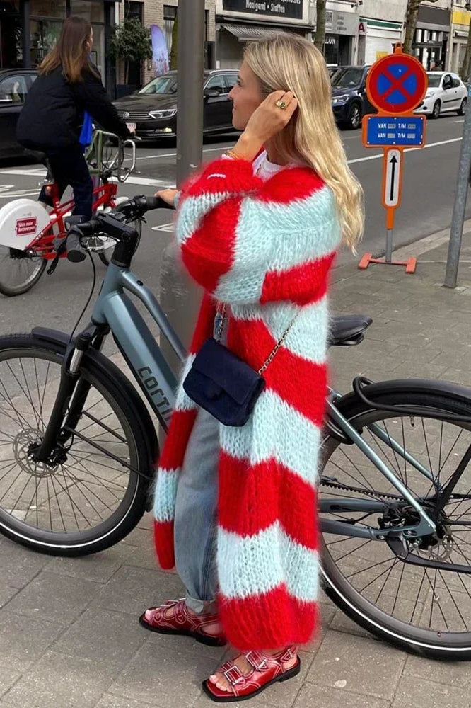 Berg-Feldt | übergroße Strickjacke mit Streifen