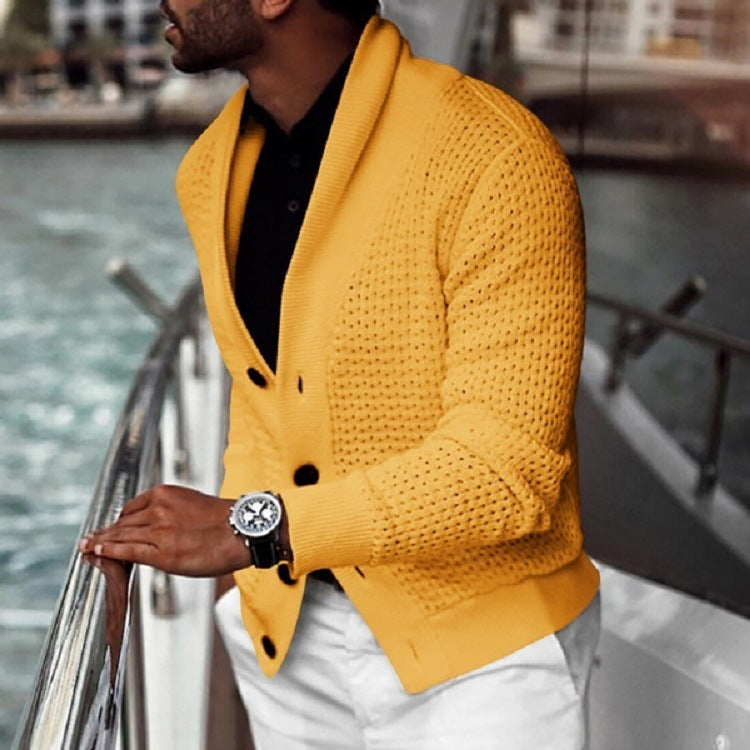 Cardigan homme en maille texturée avec élégant col châle Berg-Feldt