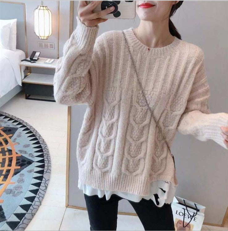 Pull en maille torsadée décontracté pour femme Berg-Feldt