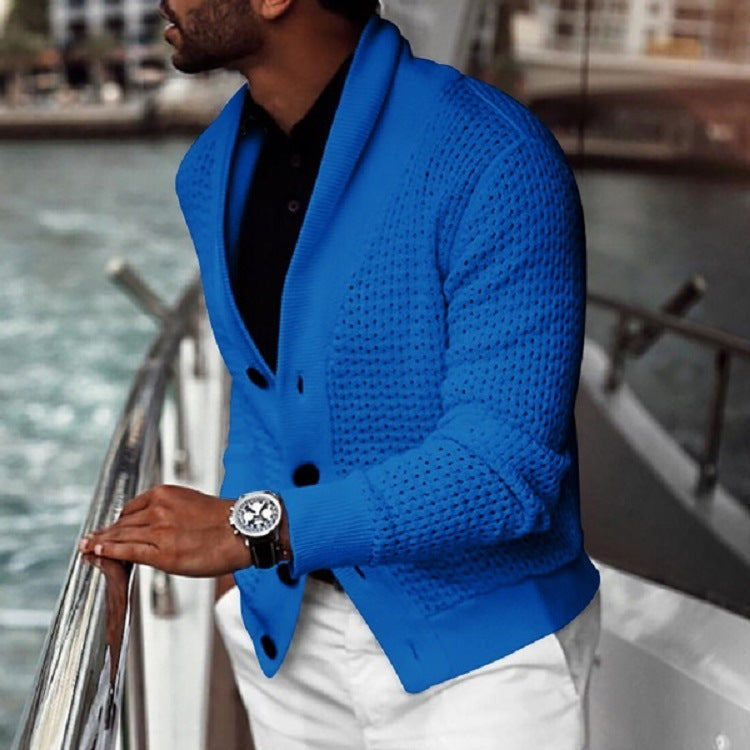 Cardigan homme en maille texturée avec élégant col châle Berg-Feldt
