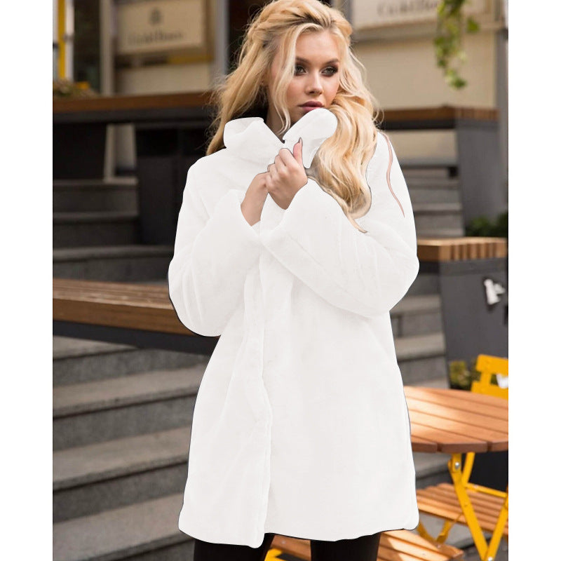 Manteau en fausse fourrure moelleuse à col montant pour femme Berg-Feldt