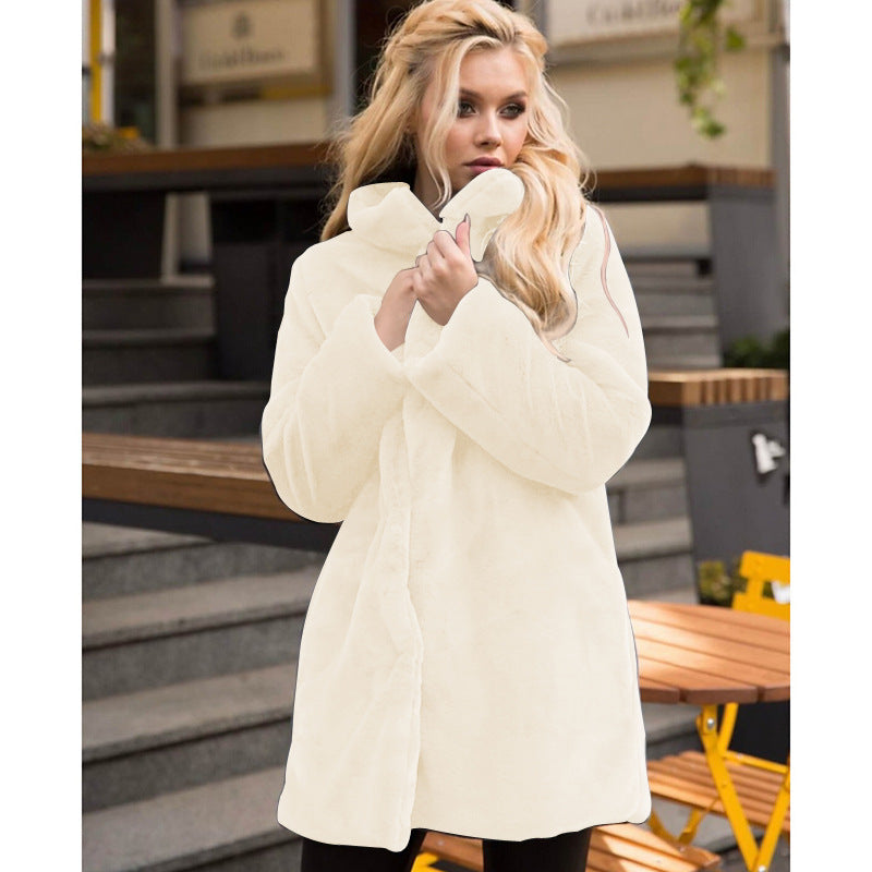 Manteau en fausse fourrure moelleuse à col montant pour femme Berg-Feldt