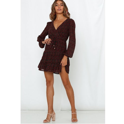 Robe cache-cœur Berg-Feldt pour femme, mini, avec élégant volant