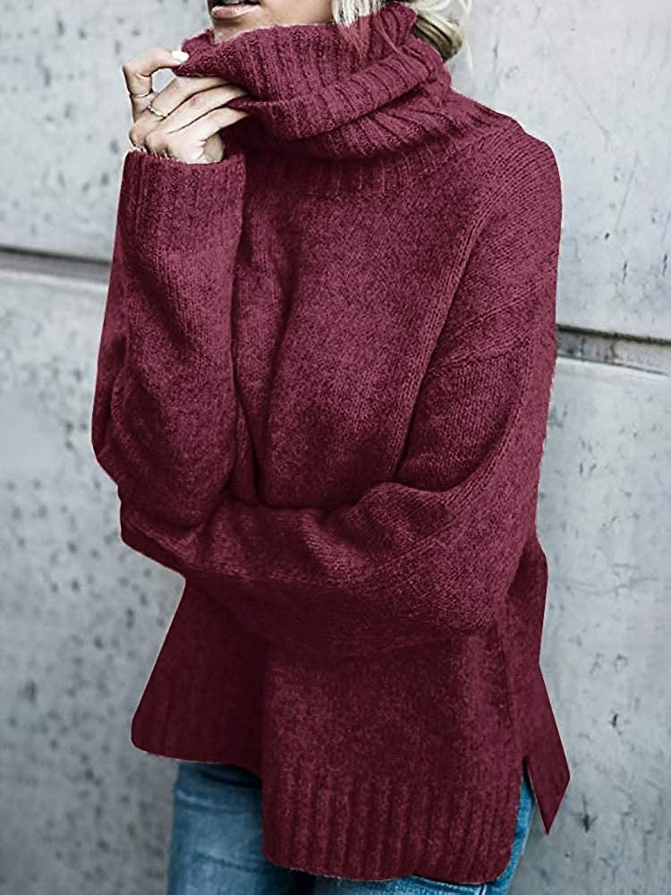 Pull en grosse maille pour femme, col montant et coupe décontractée Berg-Feldt