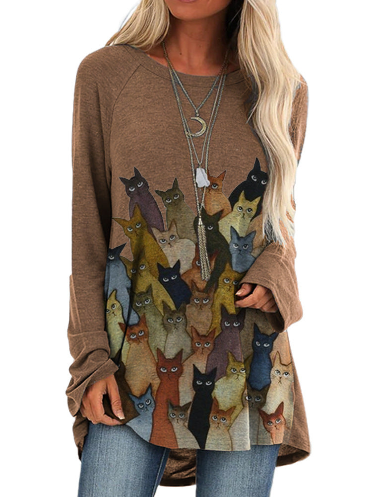 T-shirt femme oversize avec imprimé chat berg-feldt