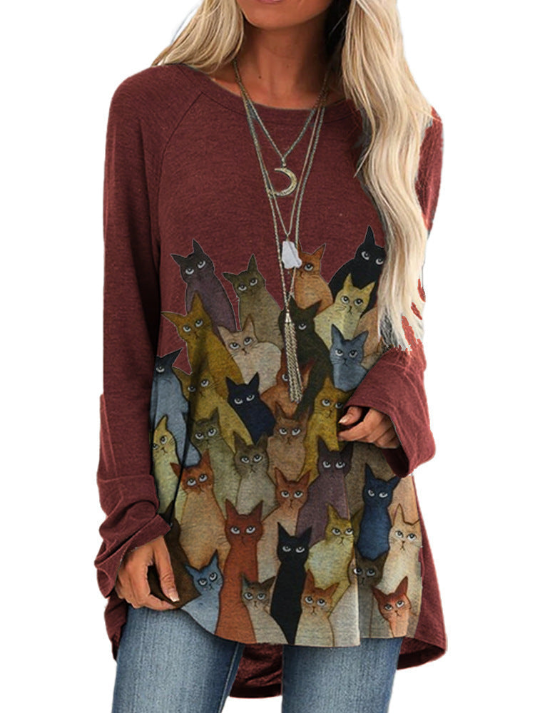 T-shirt femme oversize avec imprimé chat berg-feldt