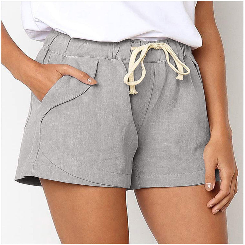 Leinen-Shorts für Damen mit Kordelzug und Seitentaschen von berg-feldt