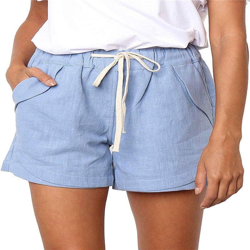 Leinen-Shorts für Damen mit Kordelzug und Seitentaschen von berg-feldt