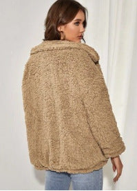 Veste teddy femme en polaire avec col à revers et poches plaquées Berg-Feldt