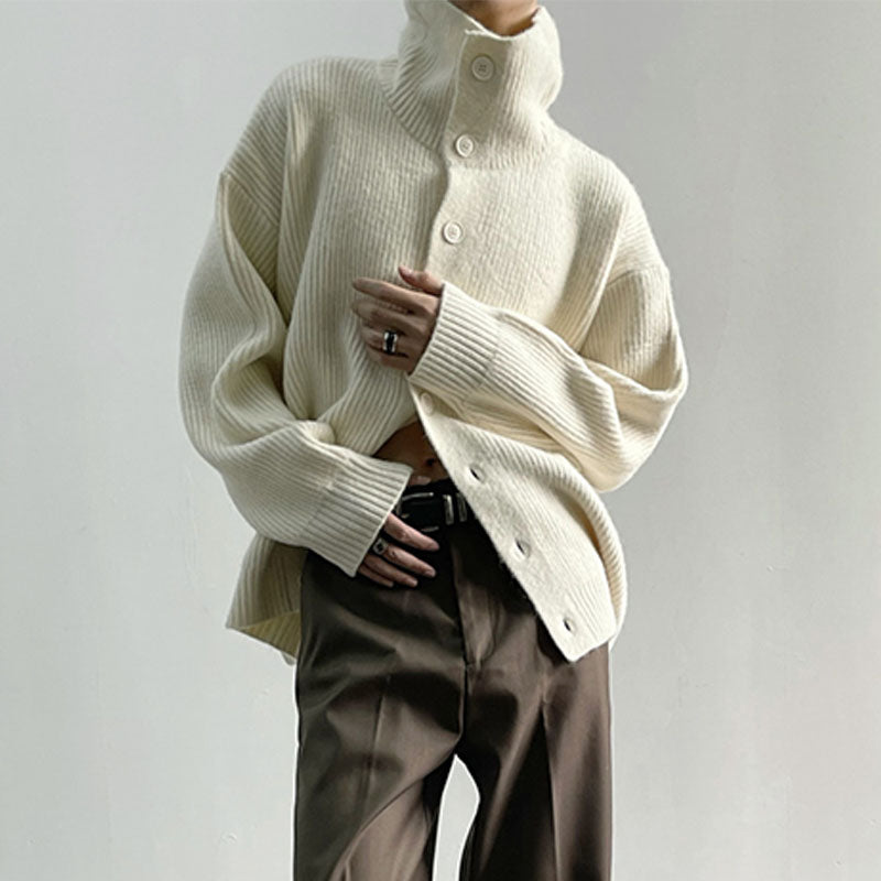 Berg-Feldt | Rippstrick-cardigan mit Knöpfen Weich und Warm Lässige Eleganz