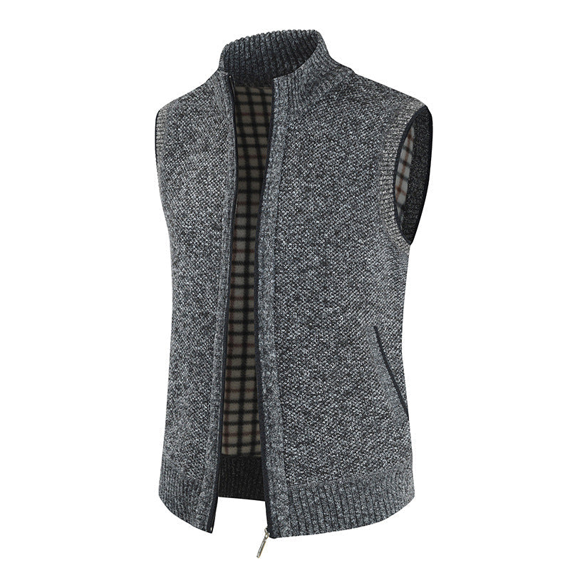 Gilet en maille élégant pour homme avec col montant et fermeture éclair intégrale Berg-Feldt