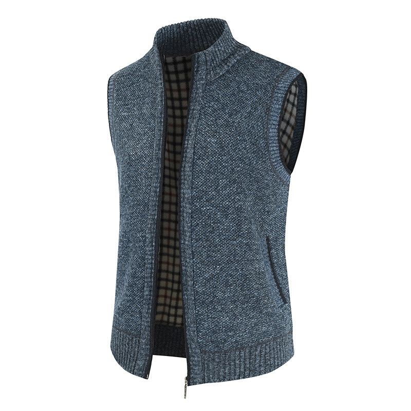 Gilet en maille élégant pour homme avec col montant et fermeture éclair intégrale Berg-Feldt