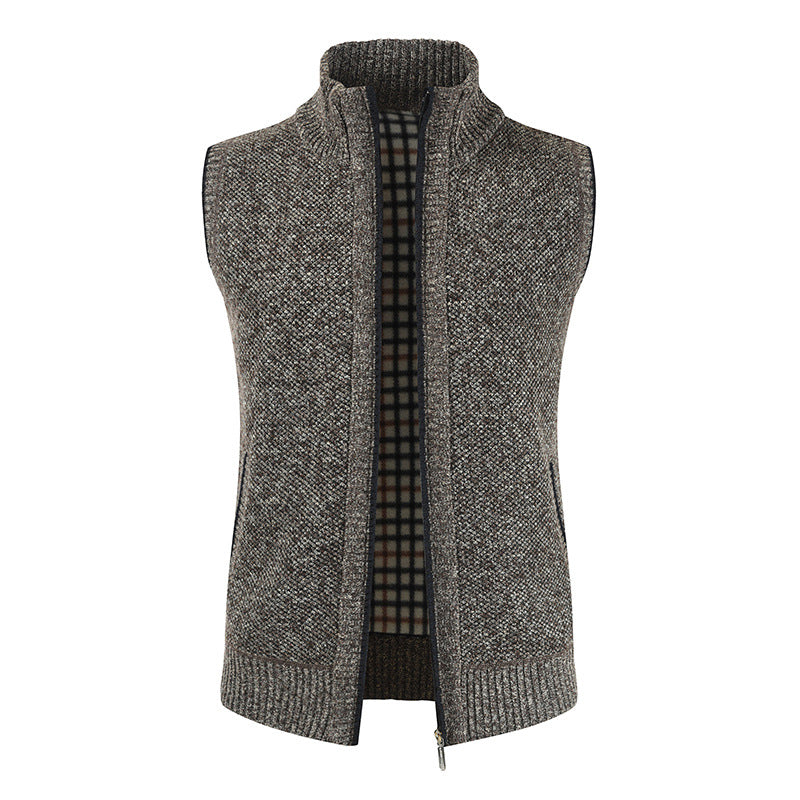 Gilet en maille élégant pour homme avec col montant et fermeture éclair intégrale Berg-Feldt