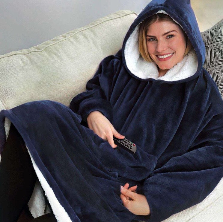 Damen-Sweatshirt surdimensionné à capuche en polaire douillette avec poches pratiques Berg-Feldt