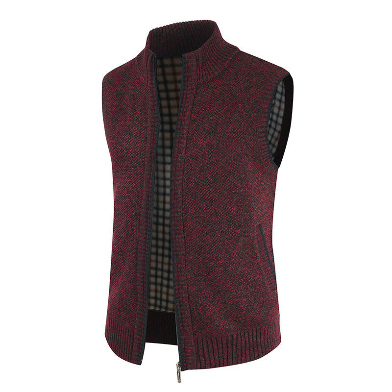 Gilet en maille élégant pour homme avec col montant et fermeture éclair intégrale Berg-Feldt