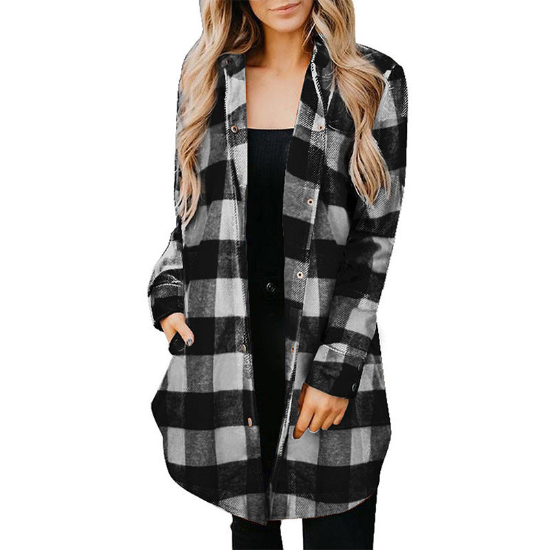 Veste surchemise à carreaux en tissu doux pour femme Berg-Feldt