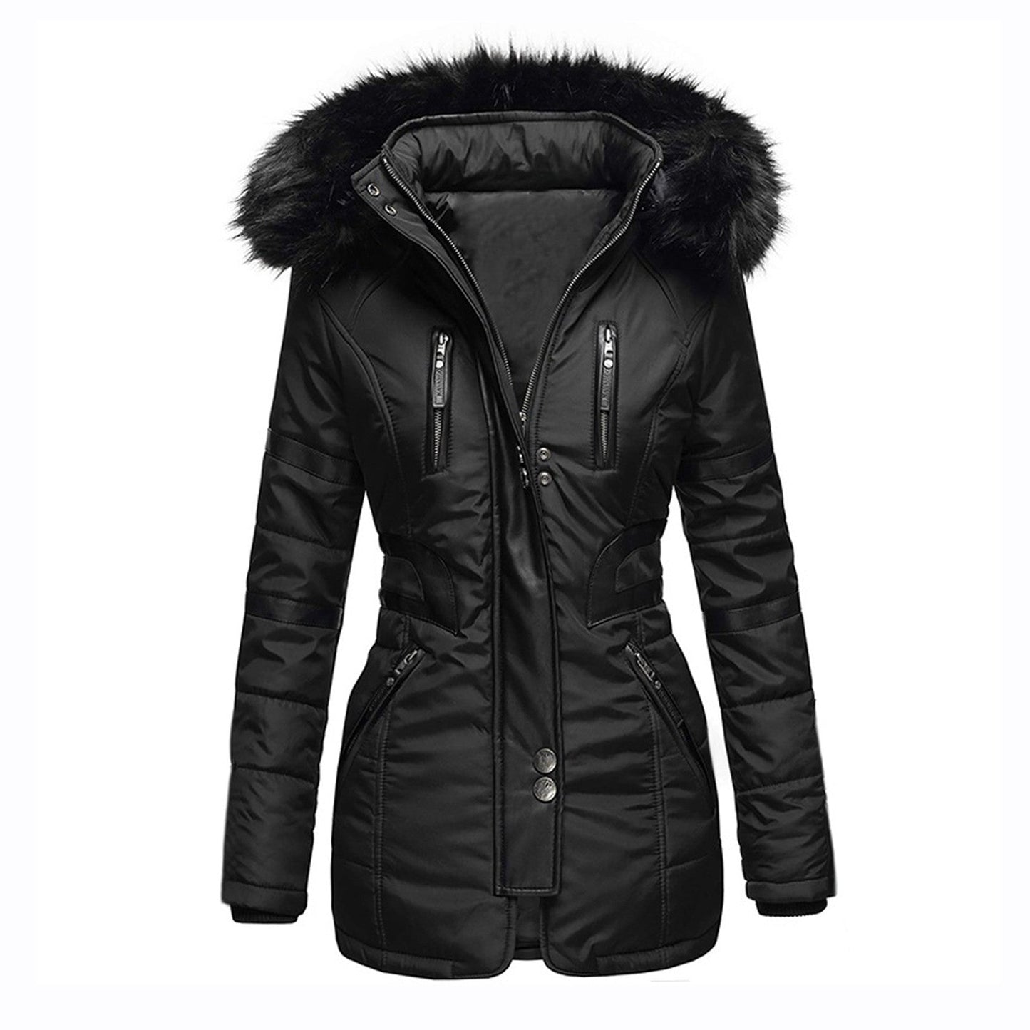 Parka isolé pour femme avec col amovible en fausse fourrure et poches polyvalentes Berg-Feldt