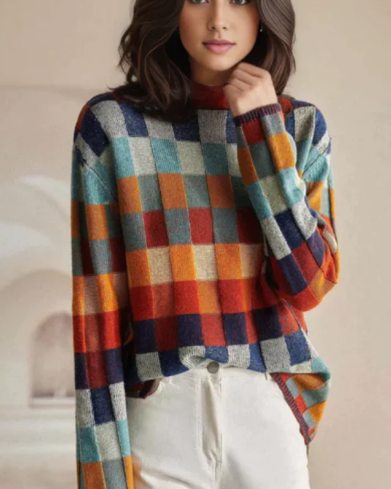 Berg-Feldt | Kaschmere Luxe Patchwork Rollkragenpullover