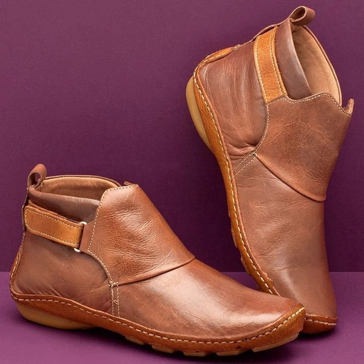 Bottines élégantes et confortables pour femme en cuir pleine fleur de haute qualité