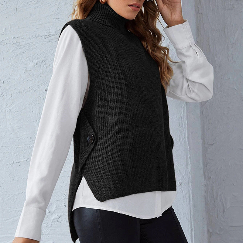 Gilet sans manches col montant avec détails boutonnés - Berg-Feldt
